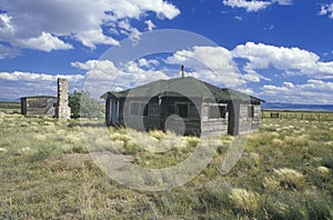 Abandoned buildings in ghost town in NM photo