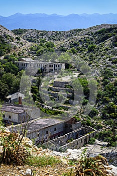 Abandoned buildings on Goli otok, political prison in ex Yugoslavia photo