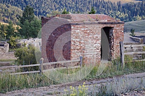 Abandoned buildings in Historic Gold Mine in Victor Colorado