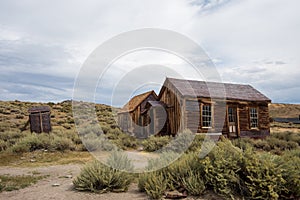 Abandoned buildings in Old West ghost town Bodie, California