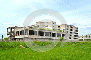 The abandoned buildings of the optical-mechanical plant. Rybinsk, Yaroslavl region