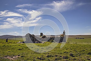 Abandoned buildings on Orkney in Scotland