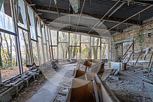 Abandoned cafe in Pripyat and Chernobyl