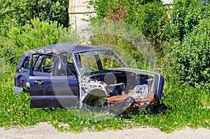 Abandoned car after an accident