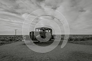 Abandoned Car In The American Southwest Desert