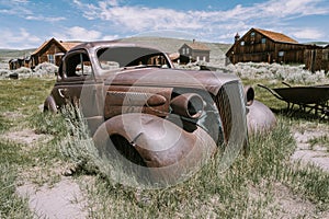 Abandoned car in Bodie ghost town