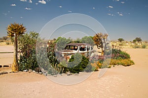 Adandoned car in Namibia photo