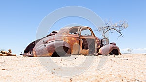 Abandoned car in the Namib Desert