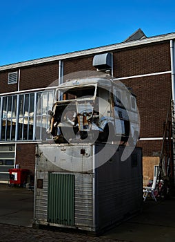 abandoned car at NDSM shipyard