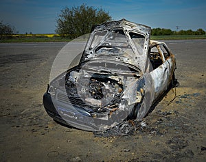 Abandoned car torched set on fire