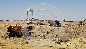 Abandoned carcass in the desert
