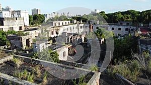 abandoned Carcel de Caseros seen from a drone