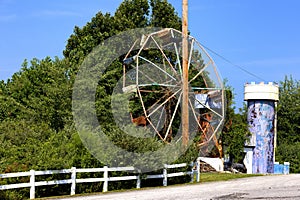 Abandoned carnival, equipment in Rural Tennessee, USA