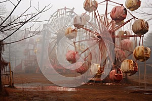 Abandoned carnival rides