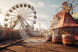 Abandoned Carnival Rides Rusty and abandoned