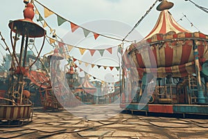 Abandoned Carnival Rides Rusty and abandoned