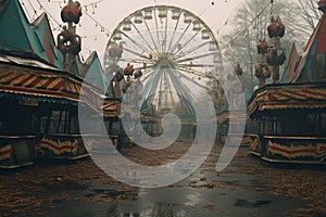 Abandoned Carnival Rides Rusty and abandoned