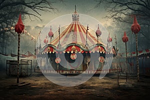 Abandoned carnival with textured background