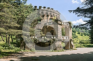 Abandoned castle in the Valley Narzanov. Zol`skiy district, Karachay-Cherkessia.