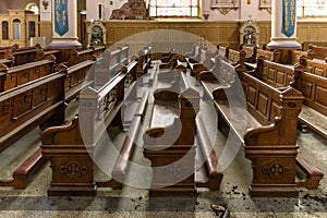 Abandoned Cathedral Pews