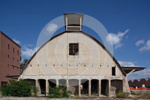 Abandoned cement factory made of concrete in Casal