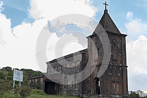 Abandoned christian church on top of Bokor mountain