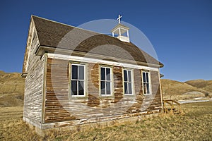 Abandoned church in badlands