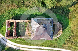 Abandoned church from drone