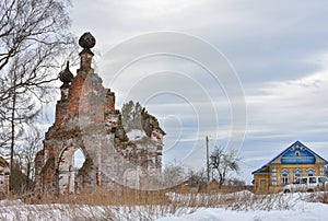 Abandoned church gates in outback of Russia