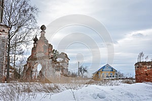 Abandoned church gates in outback of Russia