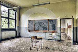 Abandoned classroom