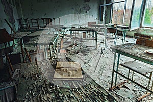 Abandoned Classroom in School number 5 of Pripyat, Chernobyl Exclusion Zone 2019