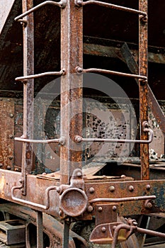 Abandoned coal freight train car.