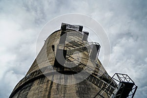 Abandoned coal mine facility scene