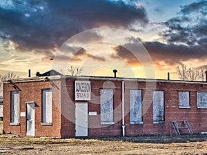 Abandoned Concession stand from a drive in or ballpark