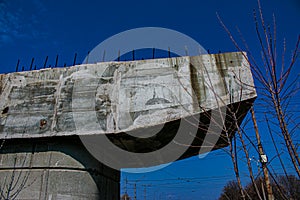 Abandoned construction. Highway overpass construction. Site of under construction viaduct