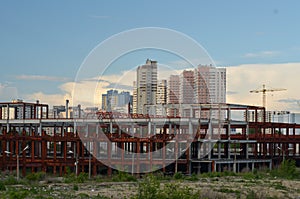 Abandoned construction site of commercial center in Kiev