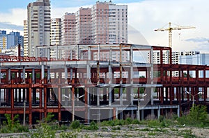 Abandoned construction site of commercial center in Kiev