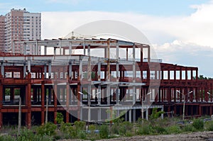 Abandoned construction site of commercial center in Kiev