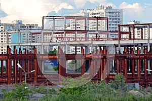 Abandoned construction site of commercial center in Kiev