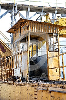 Abandoned crane in communist area