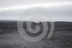 An abandoned crashed plane wreckage