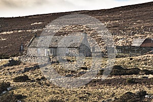 Abandoned Croft of Rychorrach on Dava Moor in Scotland.