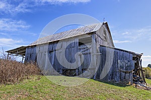Abandoned decaying barn in rural Virginia