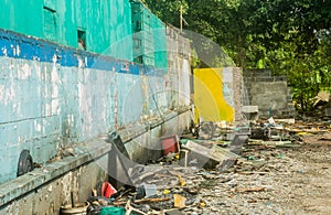 Abandoned demolish building site