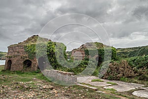 The abandoned, derelict ruins of Porth Wen brickworks, Anglesey.