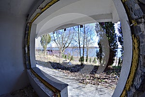 Abandoned and destroyed building. Ruin, danger and danger