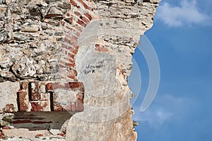 Interior of abandoned and destroyed medieval tower