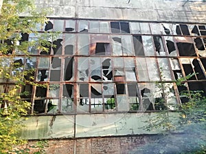 abandoned and destroyed plant of the USSR