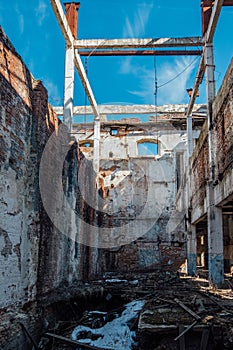 Abandoned and destroyed sugar factory in Ramon, Voronezh region